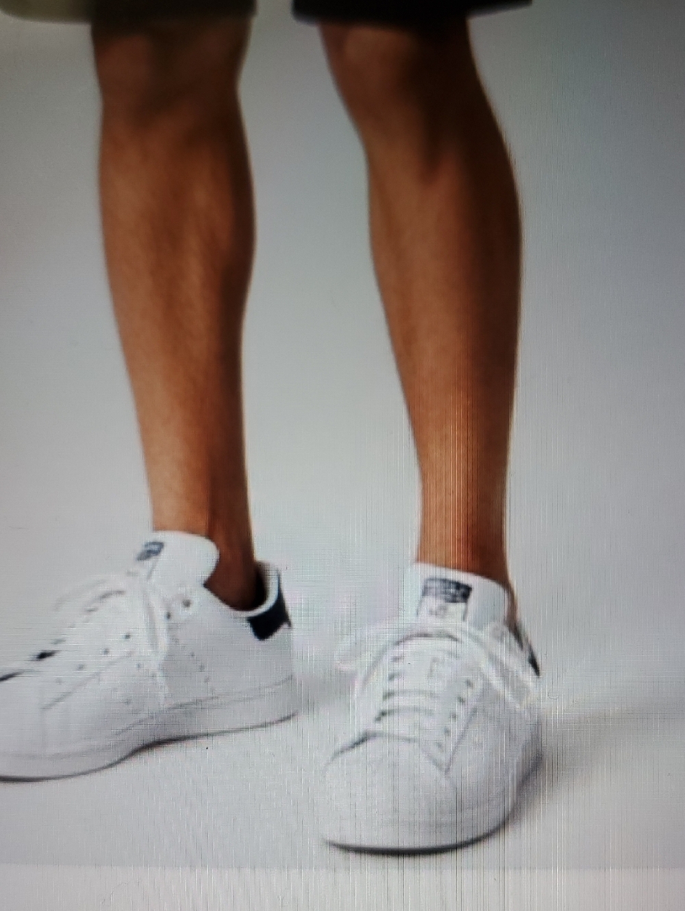 Men's Adidas Stan Smith White Originals Leather Navy Classic Sneakers Size 9.5